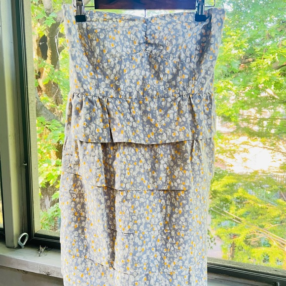 J Crew Summer Pattern Strapless Sweetheart Neck Sundress - Picture 1 of 5